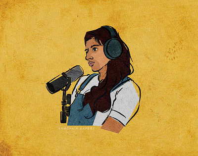 monica padman | armchair expert armchair expert illustration monica padman pod podcast portrait procreate