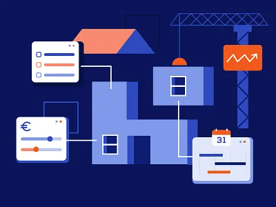 House construction construction house illustration vector