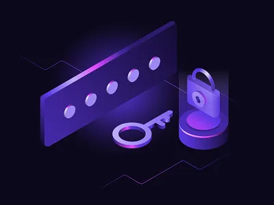 Password login gradient illustration login neon password vector