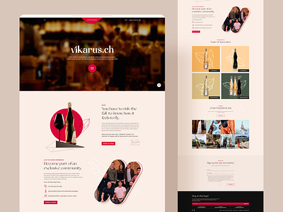 Vikarus - Wine Brand Web UI branding clean ui drink bottle ecommerce ecommerceweb fabstudio fabstudio design home page ui homepage design illustration landing page ui logo design modern design trending uiux wine wine web winery wineshop