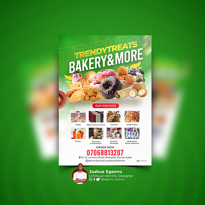 BAKING FLYER DESIGN FOR TRENDYTREATS branding design graphic design print social media