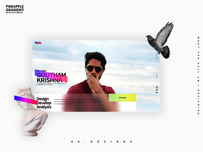 Portfolio Design | Landing Page gradient landing page mordern portfolio ui xd