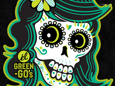 Él Green-Go's - La Chica - Unused vrsns. alaska anchorage day of the dead dia de muertos el greengos food truck identity logo merch screamin yeti tacos