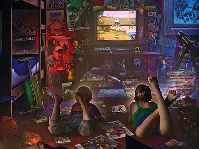 Gaming oldschool room by Alexander Baleev on Dribbble