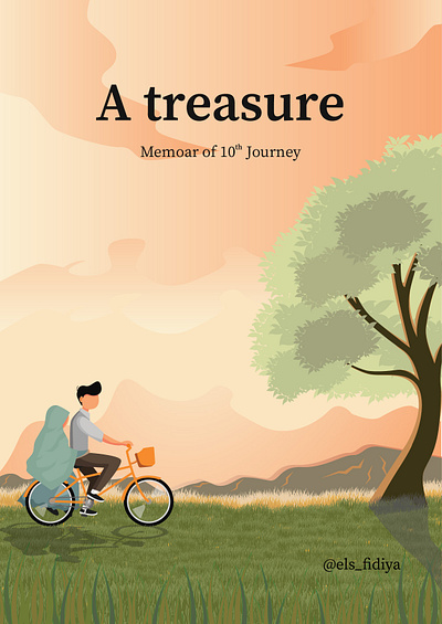 Book Cover bicycle book bookcover branding couple cover design graphic design illustration meadow sunset vector