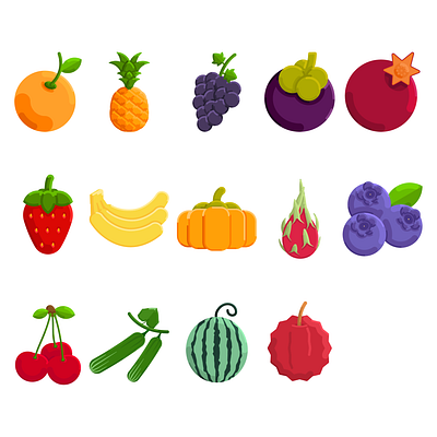 Fruit Pack - Icon Finder 2d graphic design graphicdesign icon iconfinder icons illustration illustrator