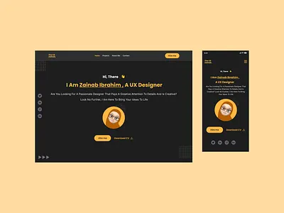 Portfolio design (Hero Section) app design figma minimal portfolio product design ui ux uxdesign uxinspirations web design