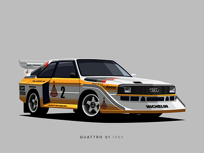 Audi S1 Quattro audi bucket clean design flat illustration logo quattro s1 slick