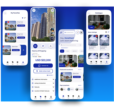 Real Estate Mobile App 3d view account settings app bitcoin delete item edit profile filter icon filter screen location permission location settings my favorite payment method property app design property listing property profile qr code scan real estate real estate app design refer and earn settings