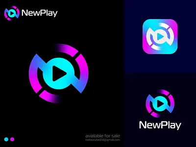 Newplay music logo design | N+play button App app branding button colorful logo gradient logo icon identity logo mark media logo modern logo music music logo n logo play play button play icon simple symbol video logo