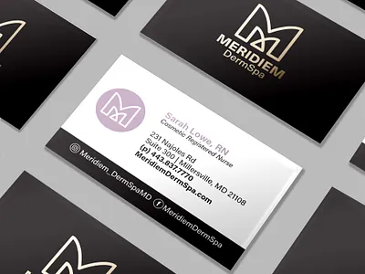 Meridiem DermSpa Collateral brand design branding branding design business card design graphic design layout logo print design qr code design qr codes vector