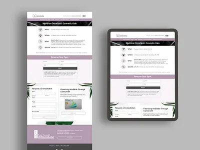 Meridiem DermSpa RSVP Landing Page adobe xd branding design digital digitial design graphic design landing page prototype rsvp ui ux xd