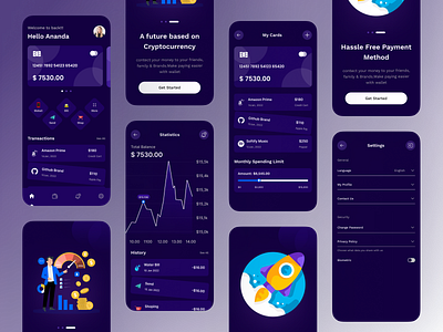 Personal Banking Mobile App app design app interface bank bank card banking concept credit card dark mood debit card finance fintech management mobile app personal account progress savings statistics ui uiux design ux