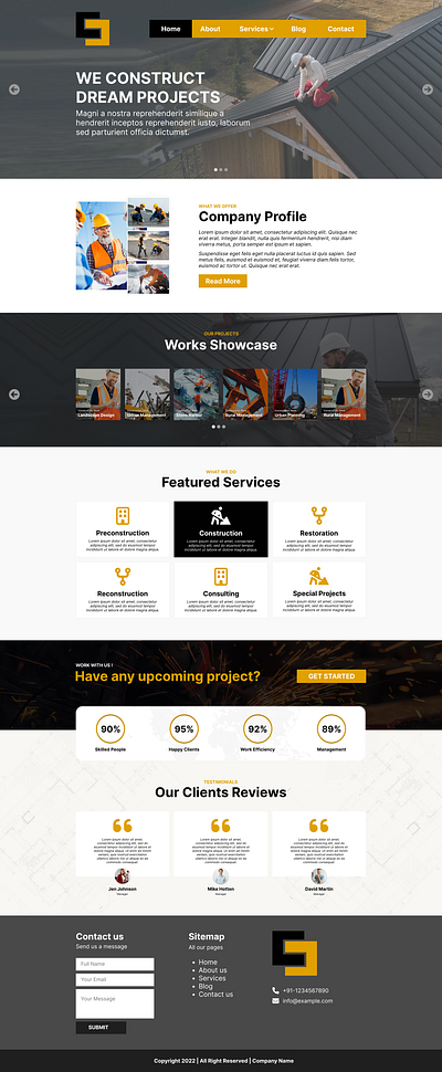 Constructor Figma Website Template construction website template constructor figma template figma website template ui ux website website template