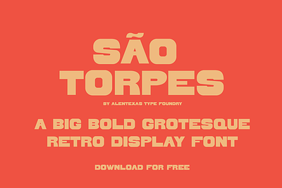 São Torpes - Free Retro Display Font bold display font free free font freebie grotesque hand drawn sans serif type typeface