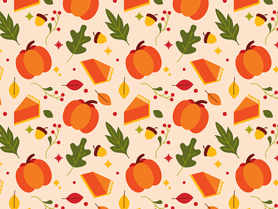 Fall Pattern | Day 2 adobe daily challenge fall illustration illustrator live pattern pie pumpkin repeatable the creative pain tote bag vector