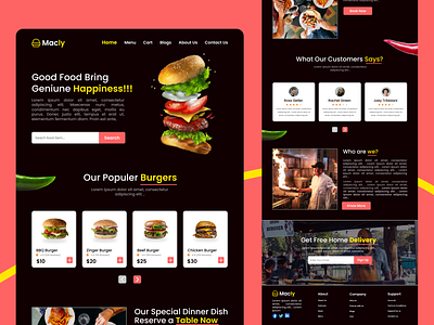 Burger Landing Page Website burger burger landing page website food landing page ui ui kit ui ux ux website