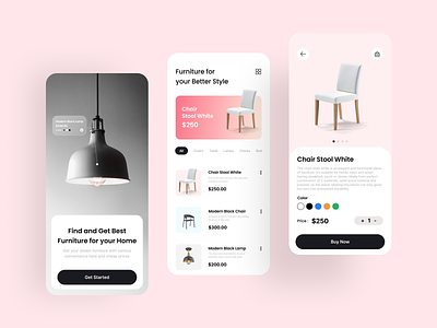 Furnitoure Mobile Apps clean furniture mobile apps simple ui ux design