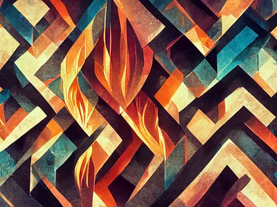 Abstract Geometric Multicolored Flame Design background colorful design digital art fire flames geometric illustration multicolor wallpaper