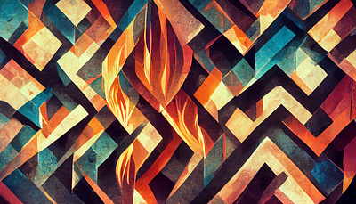 Abstract Geometric Multicolored Flame Design background colorful design digital art fire flames geometric illustration multicolor wallpaper