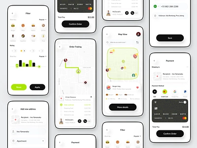 Mbadok - Delivery App address cart checkout credit card creditcard delivery food app food delivery location map map view mobile navigation order traking ordering payment pin shipping ui ux