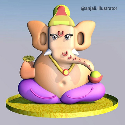 Ganpati Bappa Morya! adobeillustrator cinema4d design graphic design illustration vector vectorportrait
