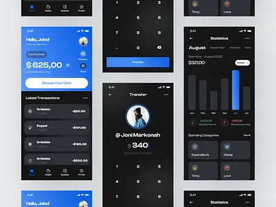 PAYKONT - BANK APP bank banking banking app clean coin credit card crypto design finance financial fintech app mobile app mobile design money money transfer saving savings transactions ui ux