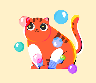 Cute cat design 2d animal art branding cat character design commercial concept art design drawing flat graphic design illustration kitty pet pet portrait procreate vector vet website design