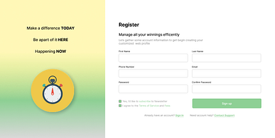 UI Challenge Web Sign up