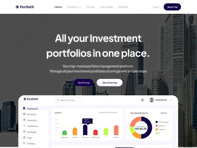 PortfolioX | FinTech SaaS UI/UX Design for Portfolio Management app design figma saas ui ui designer ux