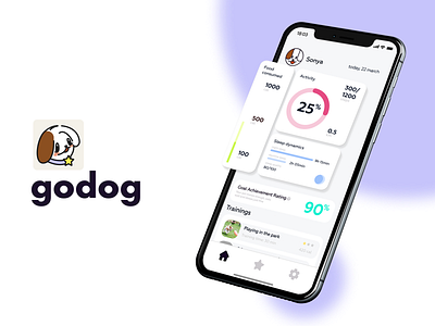 Fitness Collar App animals app colorful concept dailyui dailyux design dog feedback fitness freelance health illustration logo ui ux uxui vector