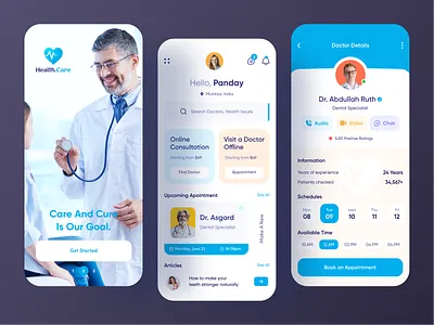 Health Medical Appointment App Design app ui appointment app booking app dental app doctor app doctor appointment fitness app health app health care app medicine app mobile app mobile dashboard mobile design modern app schedule app ui ux