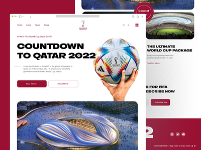 FIFA Qatar World Cup Countdown Website countdown website fifa world cup foitball football ticket football website landing page web website world cup website