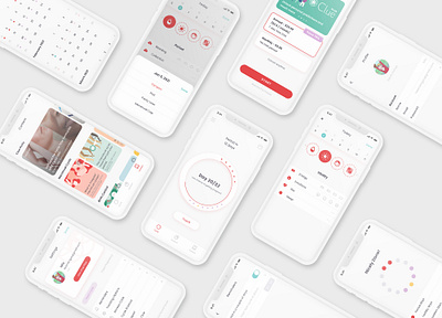 Clue Redesign-Light Mode branding cycle graphic design health icon light mode minimal mobile period redesign tracking ui ux vector website woman