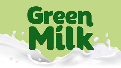 Green Milk Logotype branding design food logo vector vegan