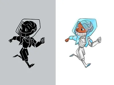 Little lady cyborg cartoon cartoonish character character design cyborg cyborg character girl graphic design illustration technologies technology techy