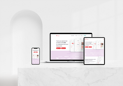 Clue Redesign-Website branding cycle design graphic design health homepage icon imac ipad marvel minimal minimalism mobile period prototype ui ux vector website woman