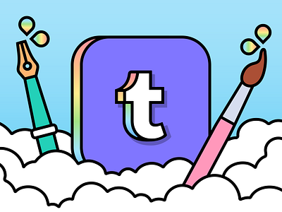 Tumblr App Icon Contest Entry 2d branding colorful design graphic design illustration logo tumblr ui vector