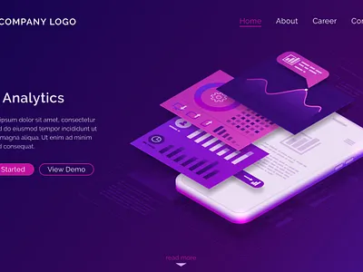 App UI 3d animation app branding landing page ui website