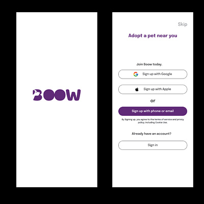 Boow app branding design flat graphic design illustration logo logo design minimal typography ui ux vector