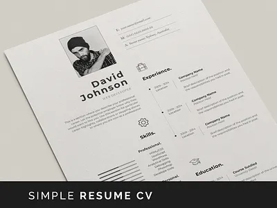 Simple Resume CV branding cover letter curriculum vitae cv design diy graphic design illustration logo resume