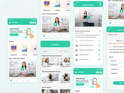 Study : Video-learning app adobe animation app design branding design mobil mobile ui ux video