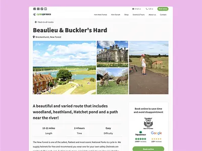 Route Pages Bike Rental Website bike business bike rental website cycling routes
