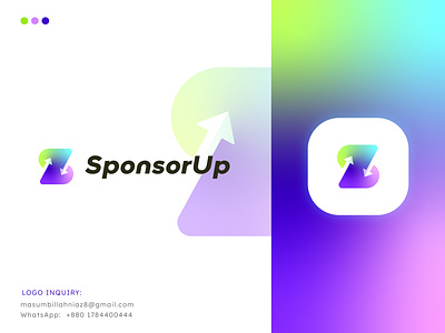 logo design - sponsorup logo and brand identity design arrow booking system brand identity branding design financial graphic design icon letter s mark logo logo design logos minimalist payment logos slogo sponsorship sponsorup brand identity sponsorup logo