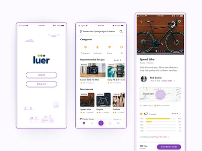 Luer - Rentals figma landing page mobile app product design rental ui user interface ux web design wireflow