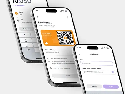 FluxTrade - Send & Receive Crypto app app design asset binance bitcoin blockchain clean crypto crypto app crypto wallet cryptocurrency design fintech mobile mobile app mobile app design mobile ui trading app uiux wallet