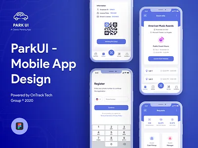 ParkUI - Mobile App Design booking car parking creative design find parking nearby park park park app park uiux parking parking app parking space route ux vehicle vr park