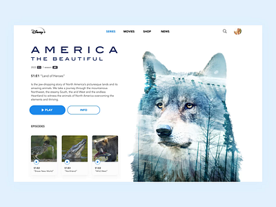 Movie Redesign Website 2d adobe aftereffects america animation animation design beautiful design disney graphic design interaction interface motion motion graphics ui ux wildlife wolf