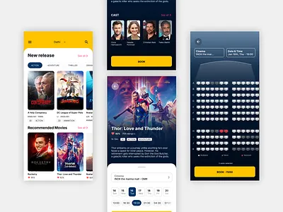Movie Tickets Booking Mobile App cinema ticket booking clean mobile app design ticket booking ui ui design ux