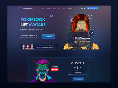 Pokerlook NFT Avatars Landing Page cryptocurrency